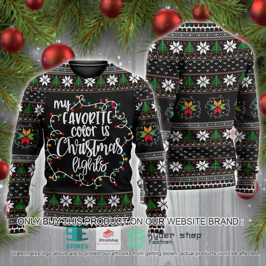 NEW My Favorite Color Is Christmas Light Ugly Sweater 2 my favorite color is christmas light ugly christmas sweater 2 74910
