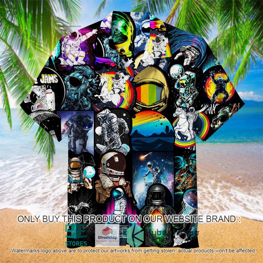 nasa space science galaxy black hawaiian shirt 1 42351