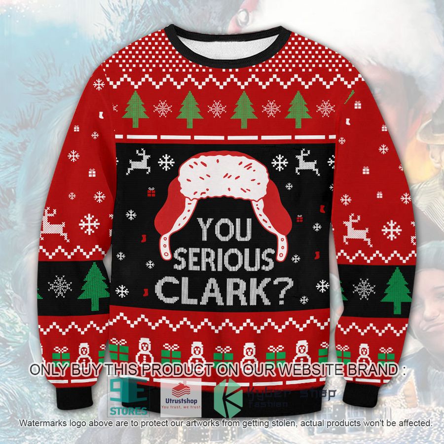 national lampoon vacation you serious clark red black ugly christmas sweater 1 88822