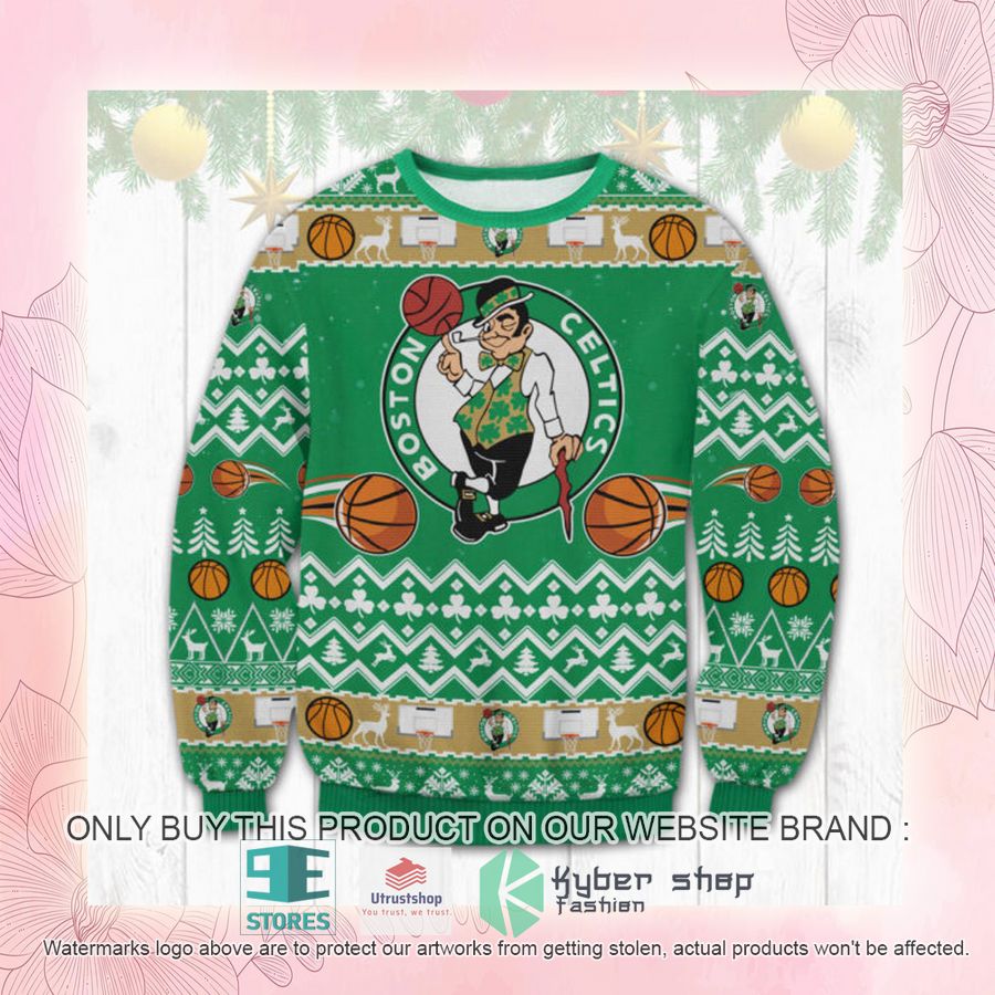 NEW NBA Boston Celtics logo green Ugly Sweater 2 nba boston celtics logo green ugly christmas sweater 2 45190