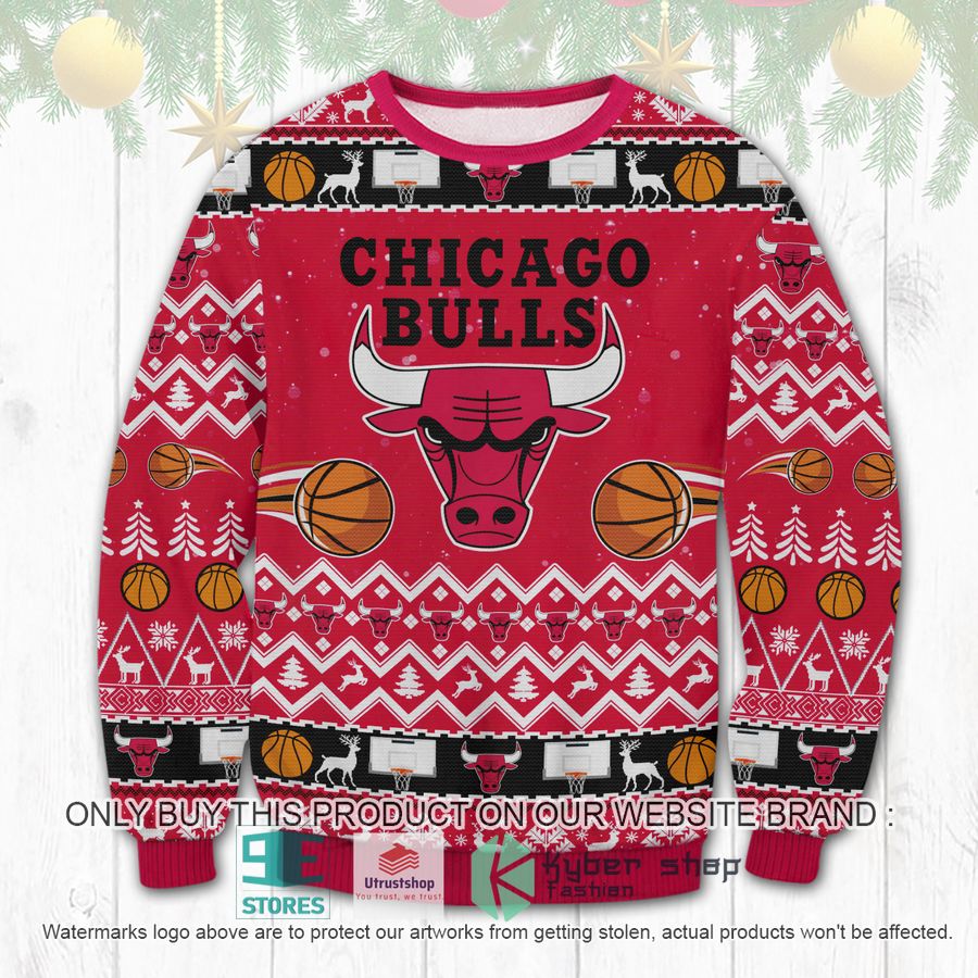 NEW NBA Chicago Bulls red Ugly Sweater 8 nba chicago bulls red ugly christmas sweater 1 72133