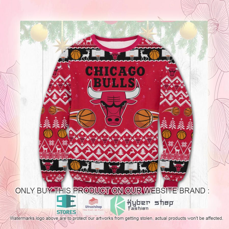 NEW NBA Chicago Bulls red Ugly Sweater 2 nba chicago bulls red ugly christmas sweater 2 59284