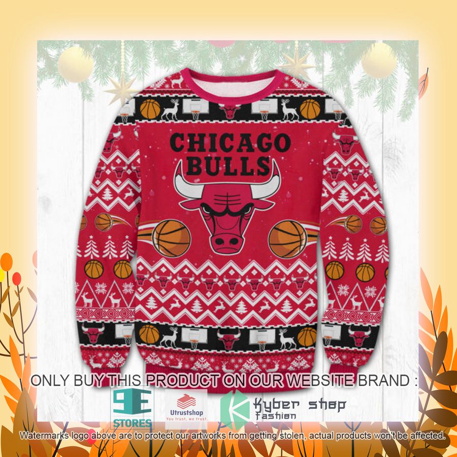 NEW NBA Chicago Bulls red Ugly Sweater 4 nba chicago bulls red ugly christmas sweater 4 6902