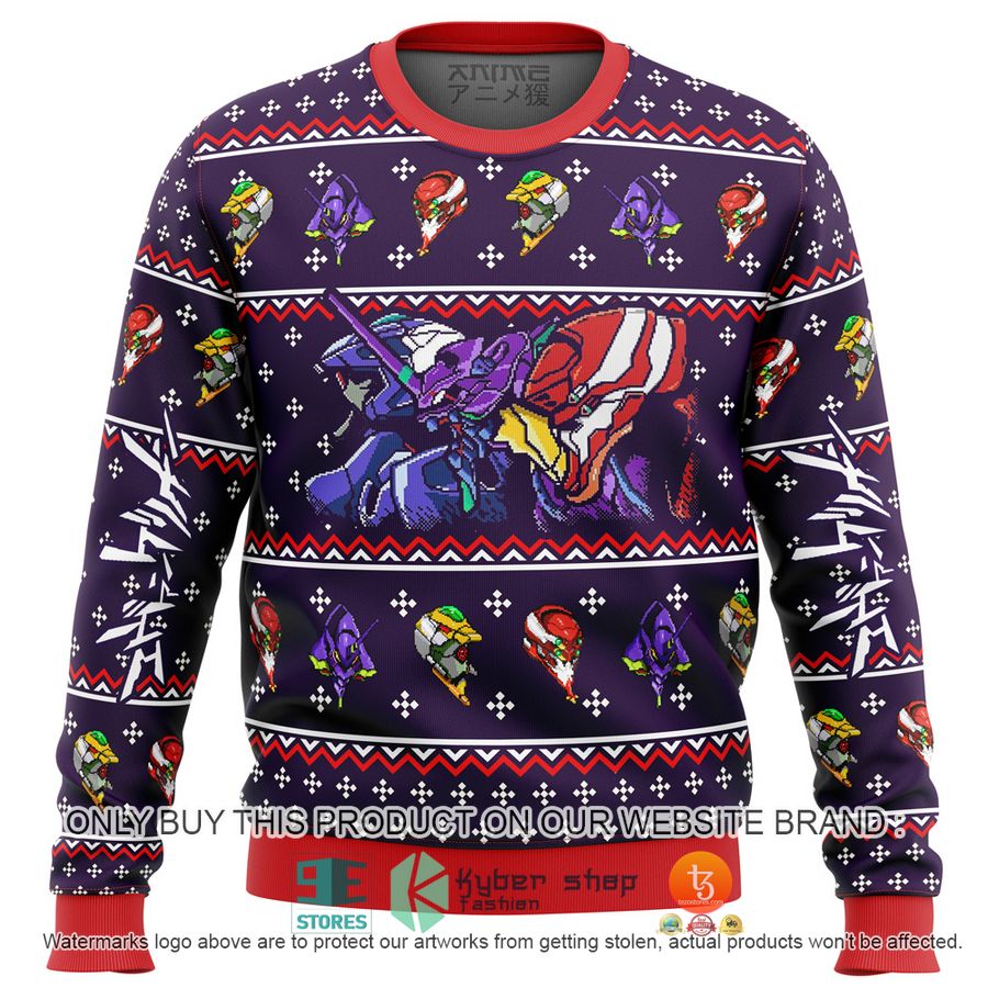 neon genesis evangelion evas knitted wool sweater 1 84435