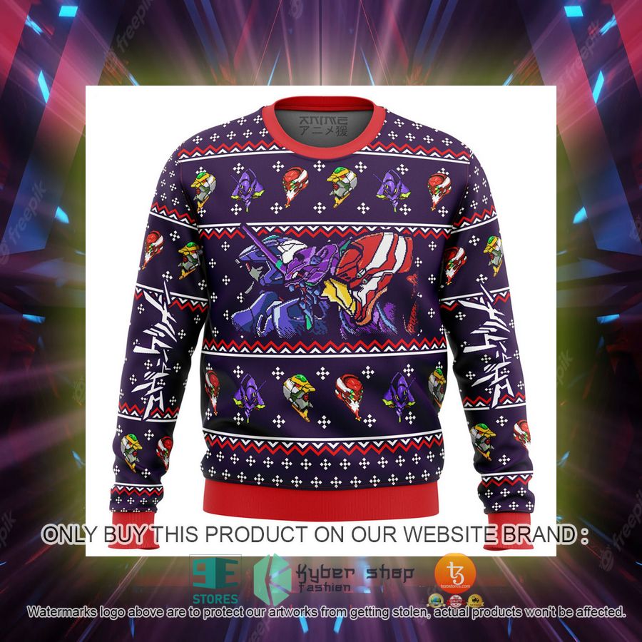 neon genesis evangelion evas knitted wool sweater 2 59226