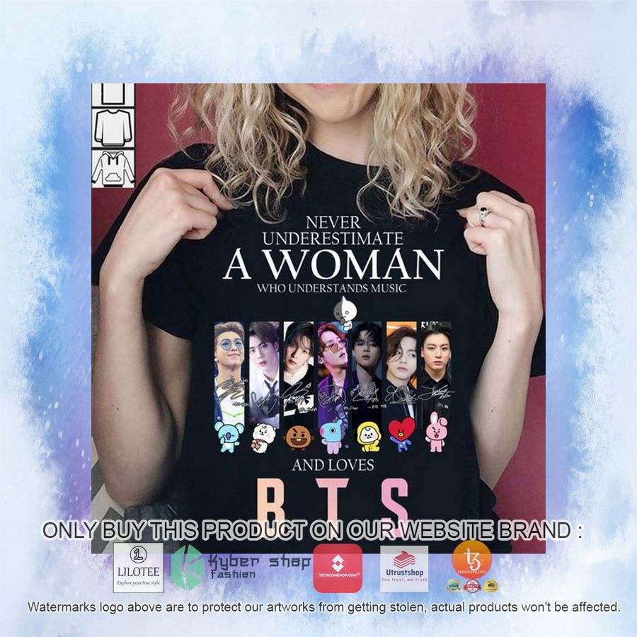 HOT Never underestimate a woman who understands music and loves BTS 2D Hoodie, Shirt 3 never underestimate a woman who understands music and loves bts 2d shirt hoodie 2 89298