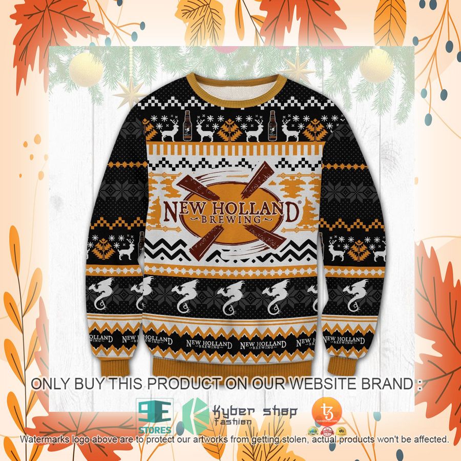 NEW New Holland Brewing black white Christmas Ugly Sweater 2 new holland brewing black white ugly christmas sweater 2 22134