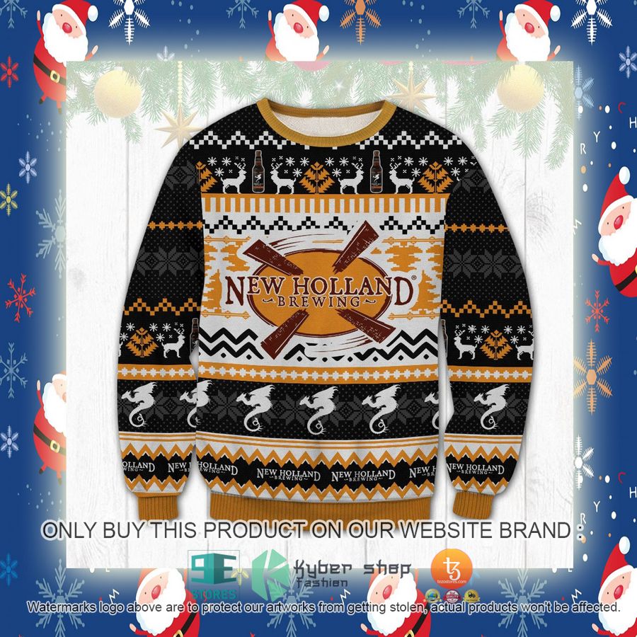NEW New Holland Brewing black white Christmas Ugly Sweater 4 new holland brewing black white ugly christmas sweater 4 88200