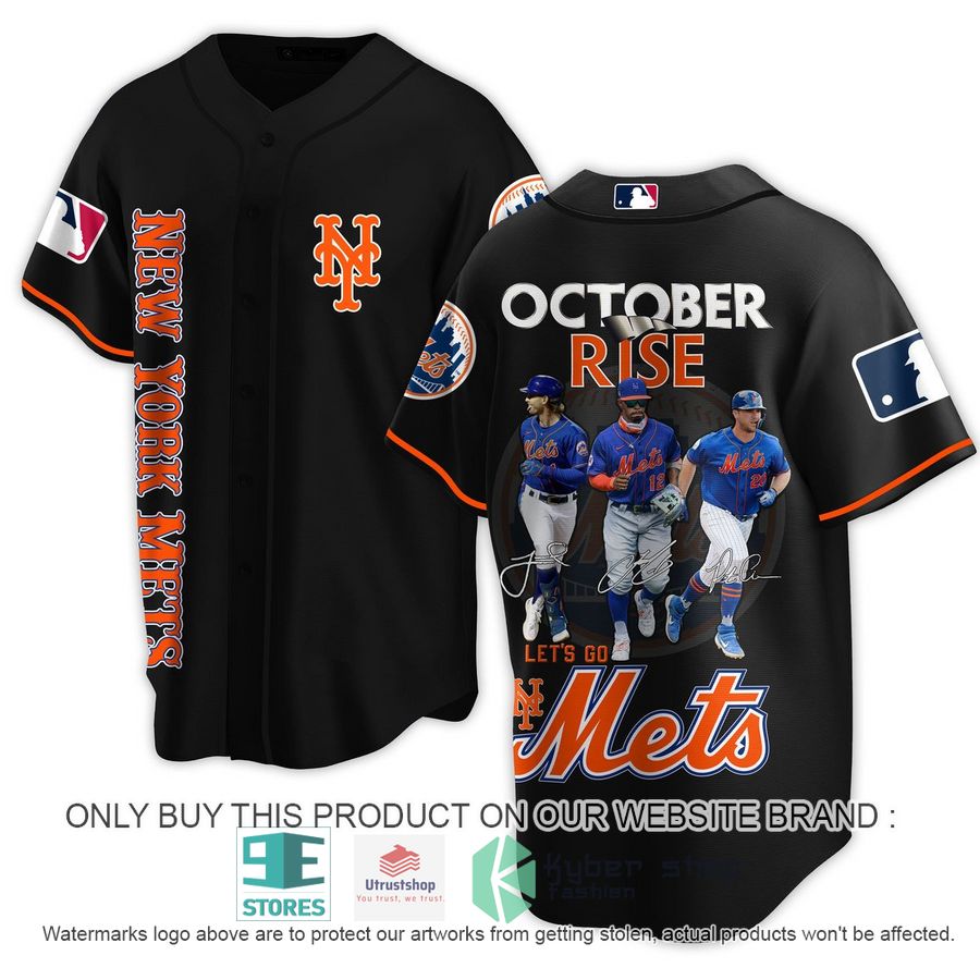 new york mets october rise lets go mets black baseball jersey 1 79498