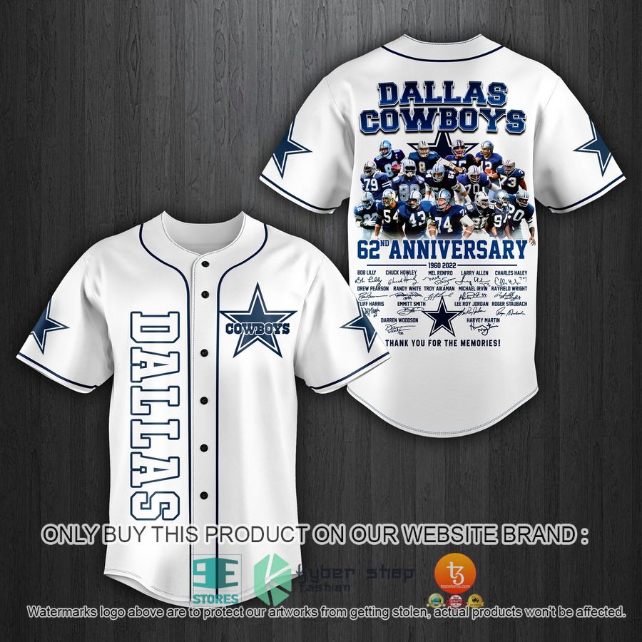 nfl dallas cowboys 62nd year 1960 2022 baseball jersey 1 14651