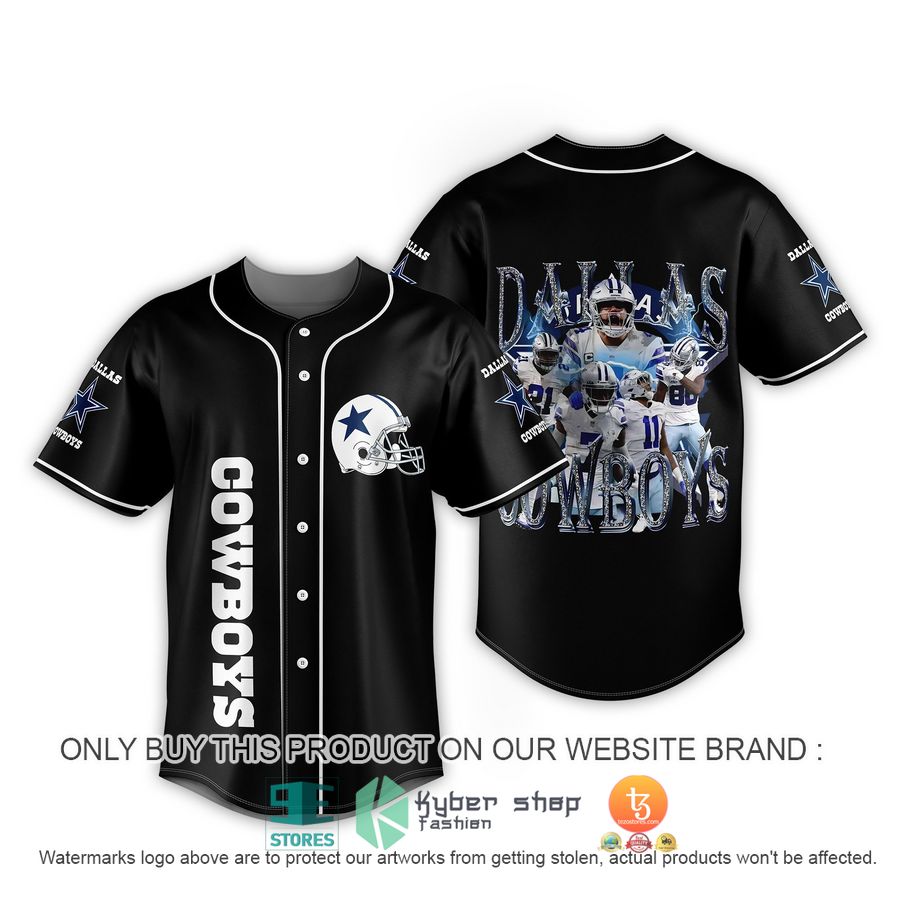 nfl dallas cowboys players black baseball jersey 1 67341