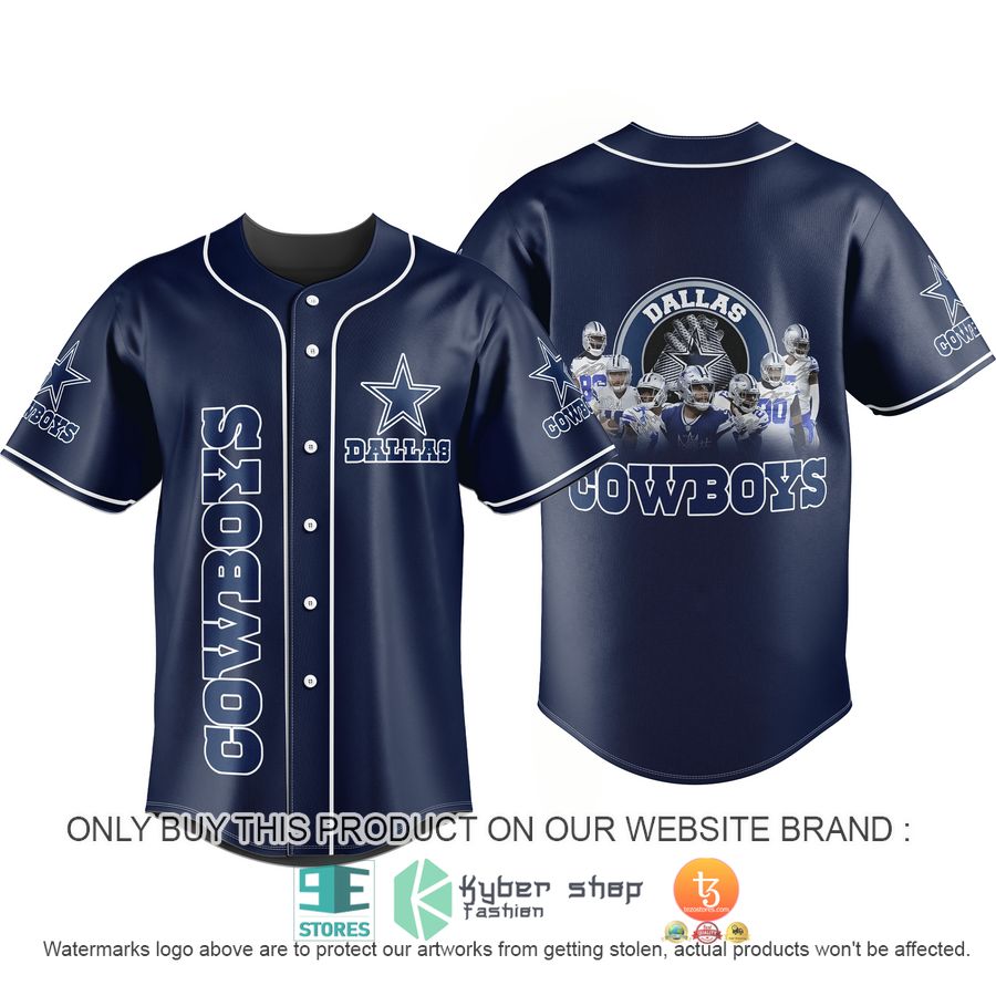 nfl dallas cowboys players navy blue baseball jersey 1 91473