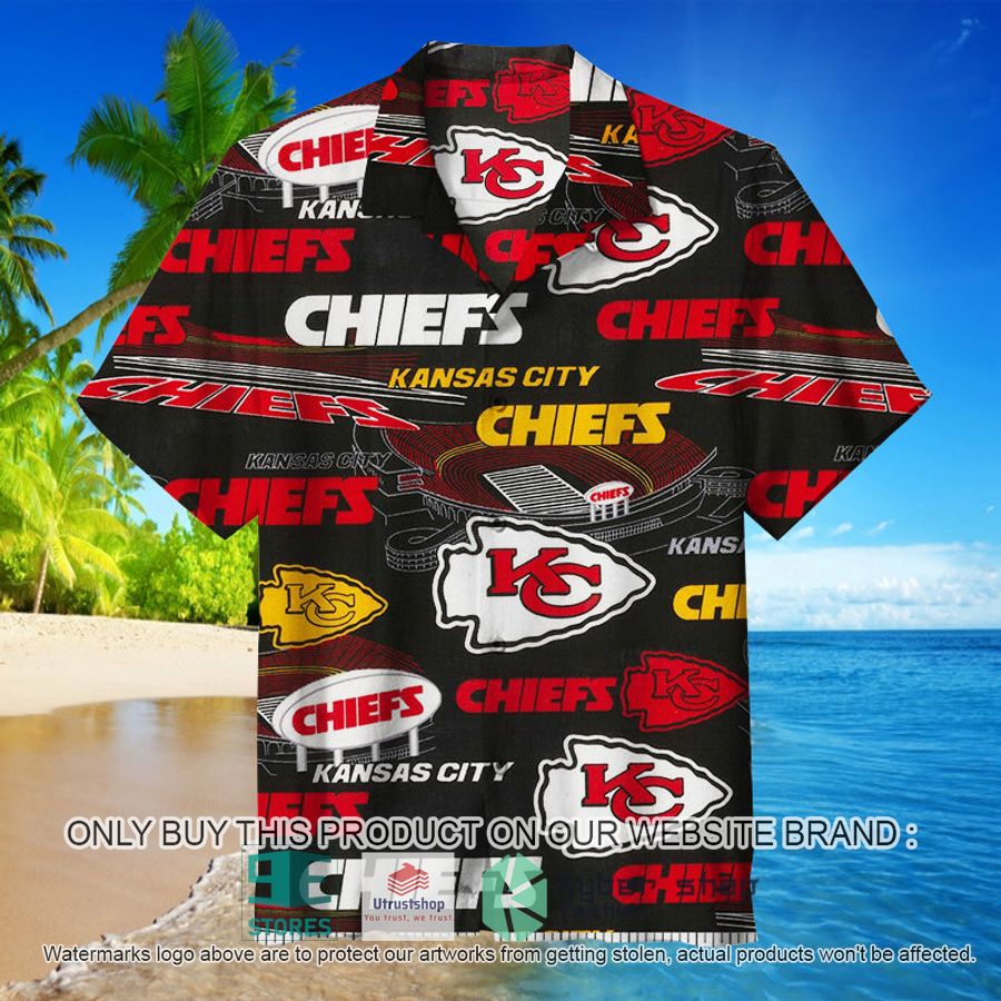 nfl kansas city chiefs logo black hawaiian shirt 1 20054