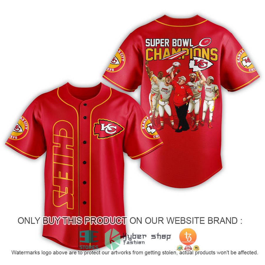 nfl kansas city chiefs super bowl champions baseball jersey 1 16233