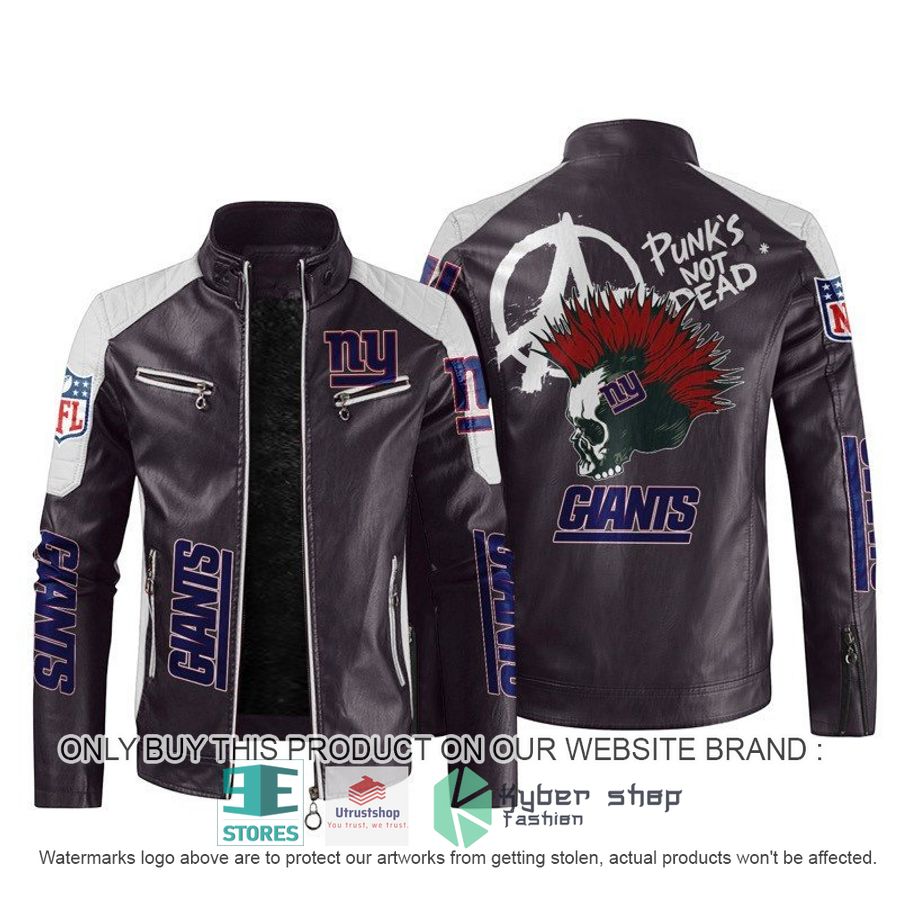 nfl new york giants punks not dead skull block leather jacket 2 83559