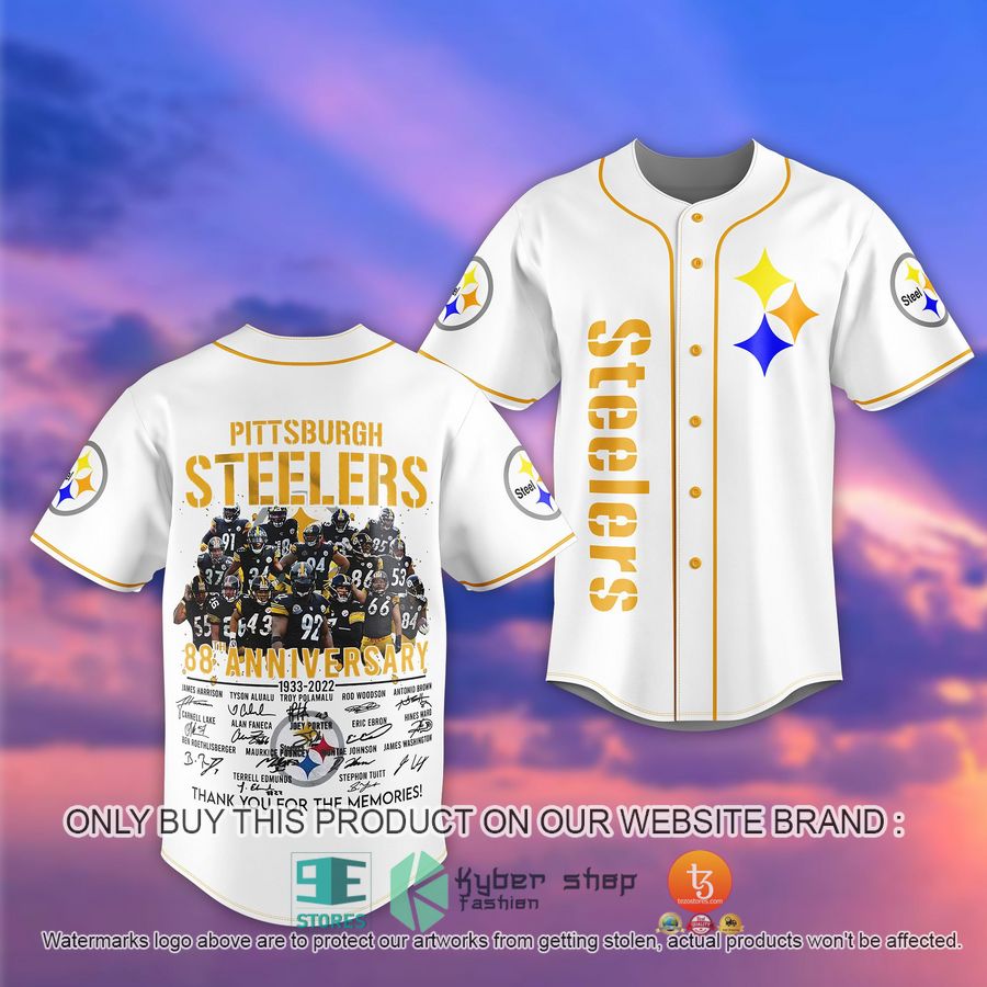 HOT NFL Pittsburgh Steelers 88th Anniversary 1933 2022 Baseball Jersey 2 nfl pittsburgh steelers 88th anniversary 1933 2022 baseball jersey 1 92313
