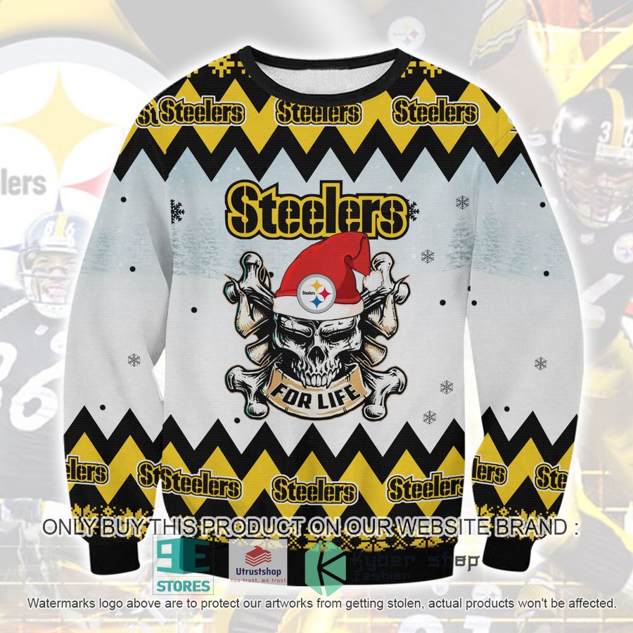 NEW NFL Pittsburgh Steelers white yellow Ugly Sweater 17 nfl pittsburgh steelers white yellow ugly christmas sweater 1 7276