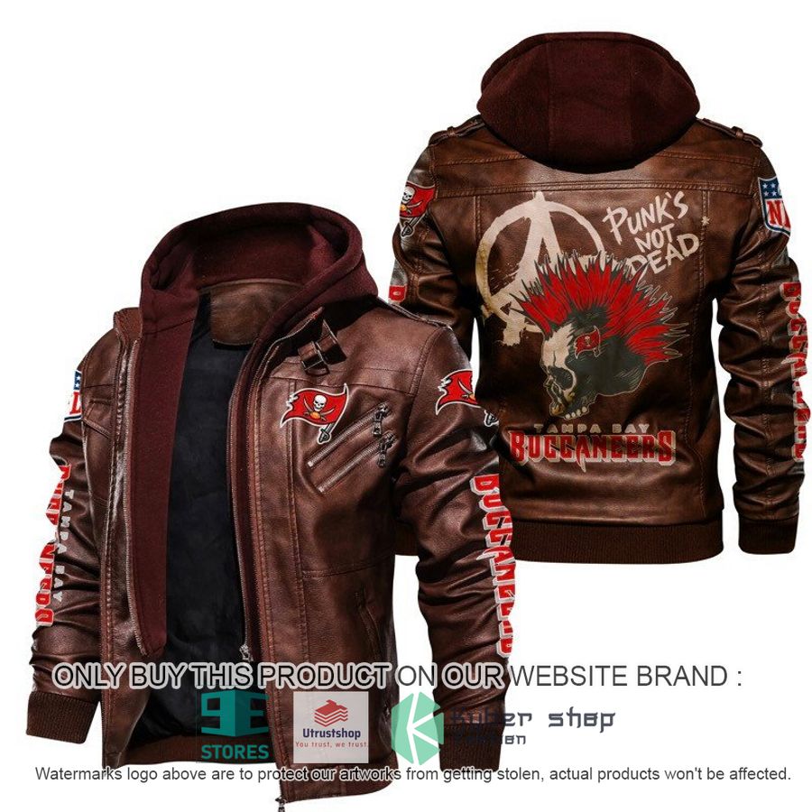 NEW Tampa Bay Buccaneers Punk's Not Dead Skull Leather Jacket 2 nfl tampa bay buccaneers punks not dead skull leather jacket 2 46942