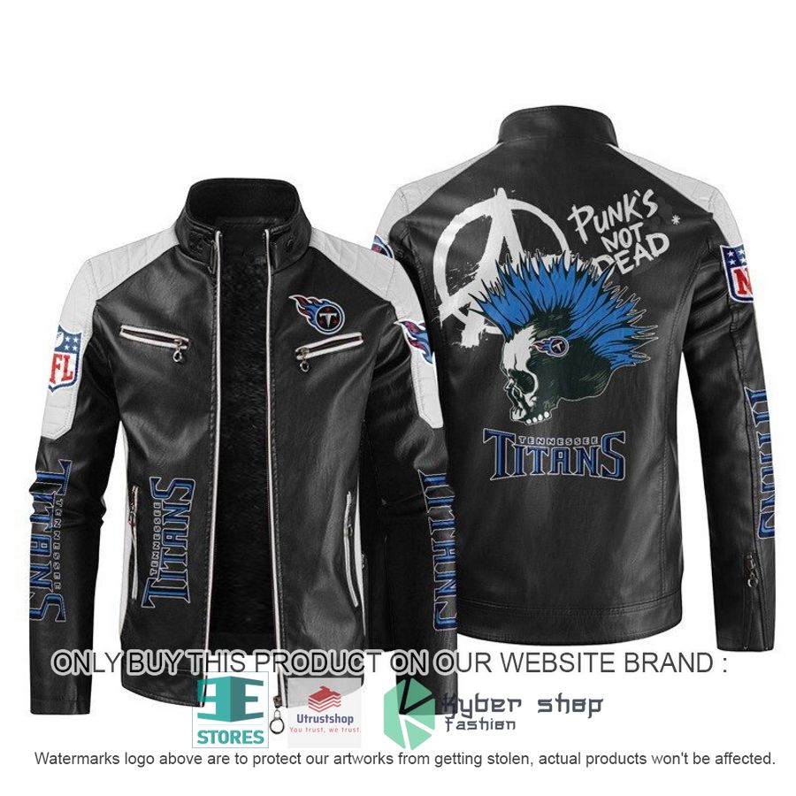 nfl tennessee titans punks not dead skull block leather jacket 1 58991