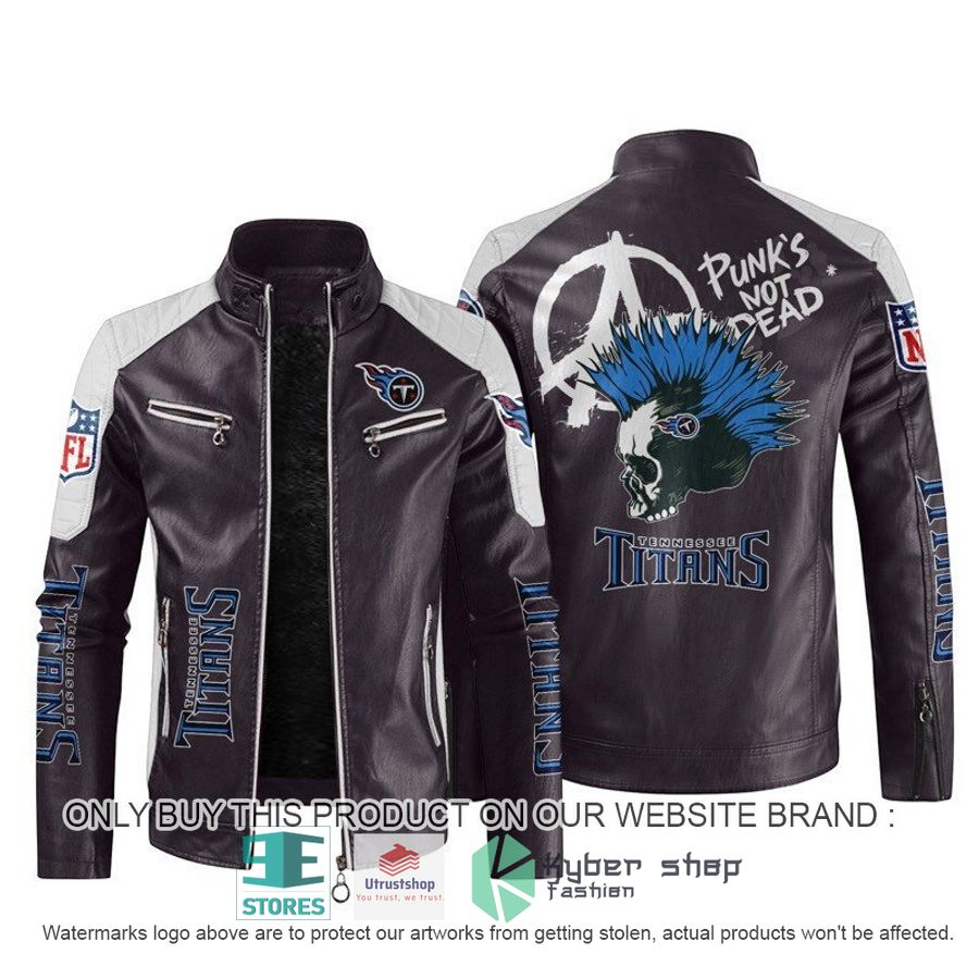 nfl tennessee titans punks not dead skull block leather jacket 2 81998
