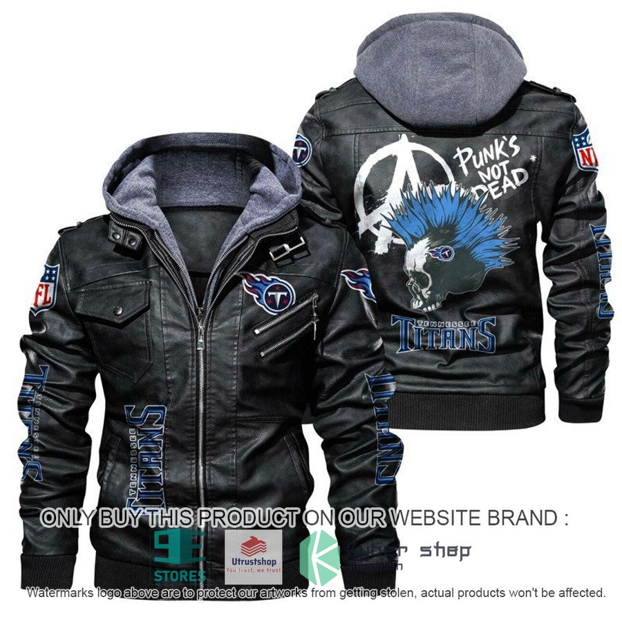 nfl tennessee titans punks not dead skull leather jacket 1 5986