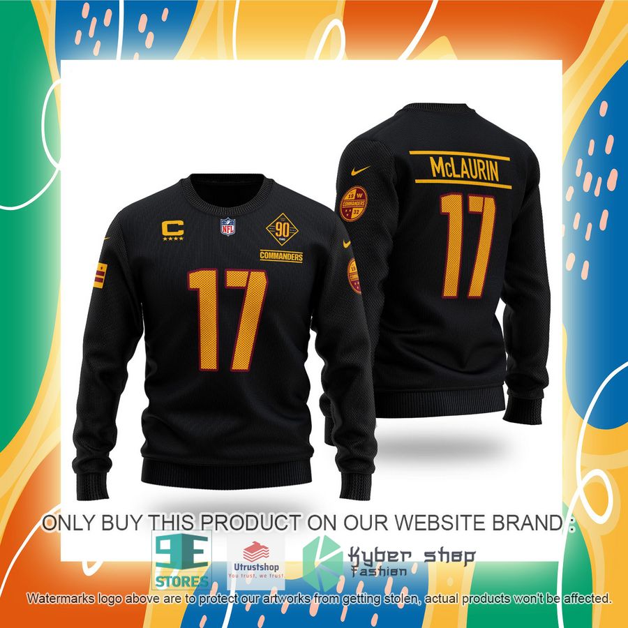 nfl terry mclaurin 17 washington commanders black sweater 2 30656