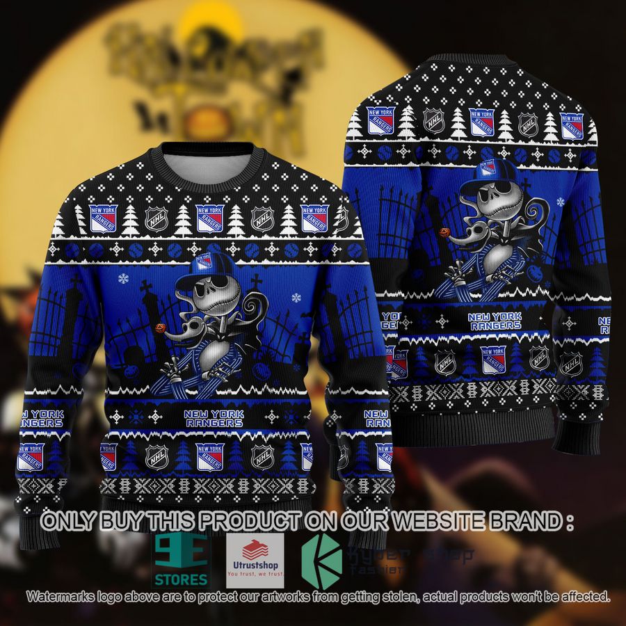 nhl jack skellington new york rangers ugly christmas sweater 1 48625
