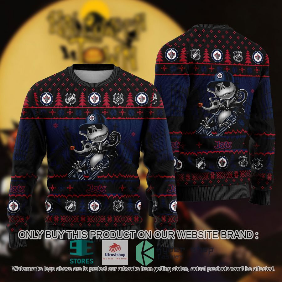 nhl jack skellington winnipeg jets ugly christmas sweater 1 14754