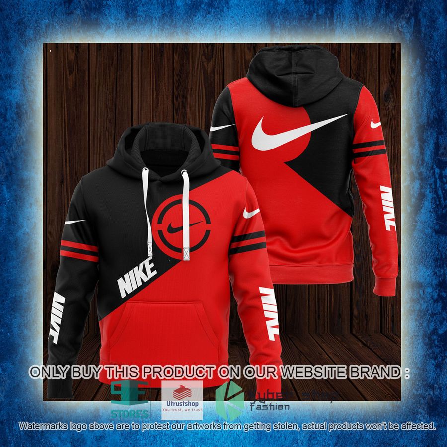 NEW Nike black red Full Print Hoodie 3 nike black red 3d hoodie 3 37842