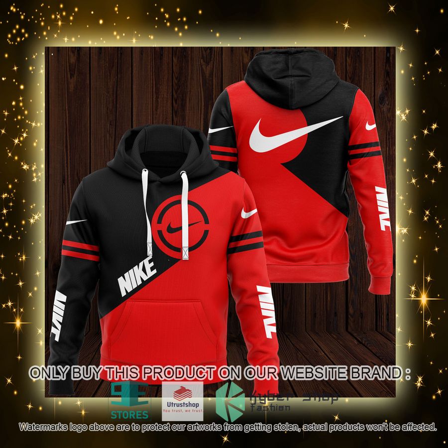 NEW Nike black red Full Print Hoodie 4 nike black red 3d hoodie 4 35937