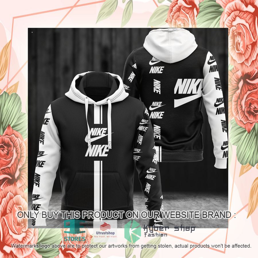 NEW Nike brand logo black white Full Print Hoodie 2 nike brand logo black white 3d hoodie 2 10577