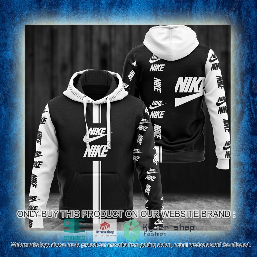 NEW Nike brand logo black white Full Print Hoodie 3 nike brand logo black white 3d hoodie 3 10482