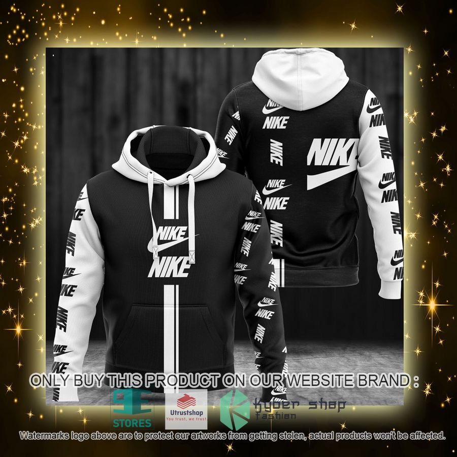 NEW Nike brand logo black white Full Print Hoodie 4 nike brand logo black white 3d hoodie 4 11780