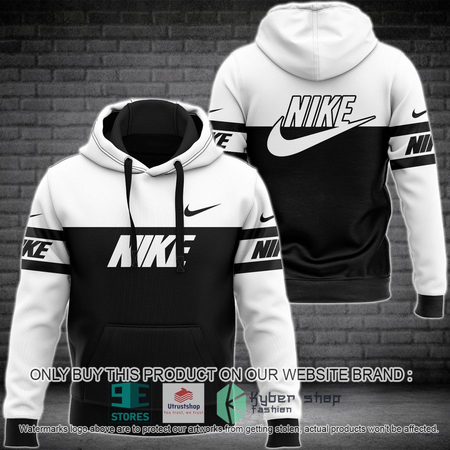 NEW Nike brand logo white black Full Print Hoodie 9 nike brand logo white black 3d hoodie 1 12262