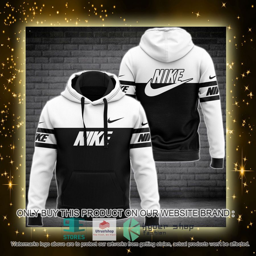 NEW Nike brand logo white black Full Print Hoodie 4 nike brand logo white black 3d hoodie 4 6493