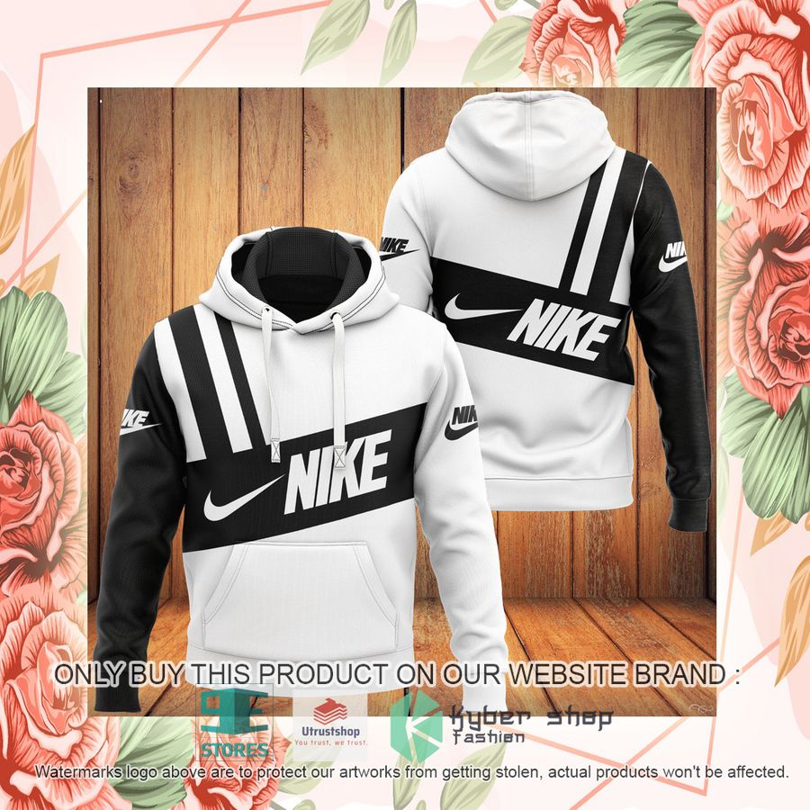NEW Nike brand white black Full Print Hoodie 2 nike brand white black 3d hoodie 2 88457