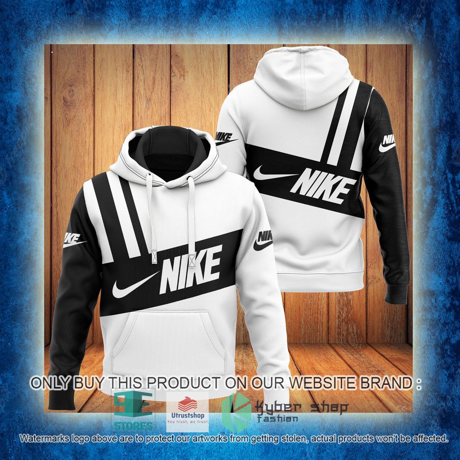 NEW Nike brand white black Full Print Hoodie 3 nike brand white black 3d hoodie 3 56061