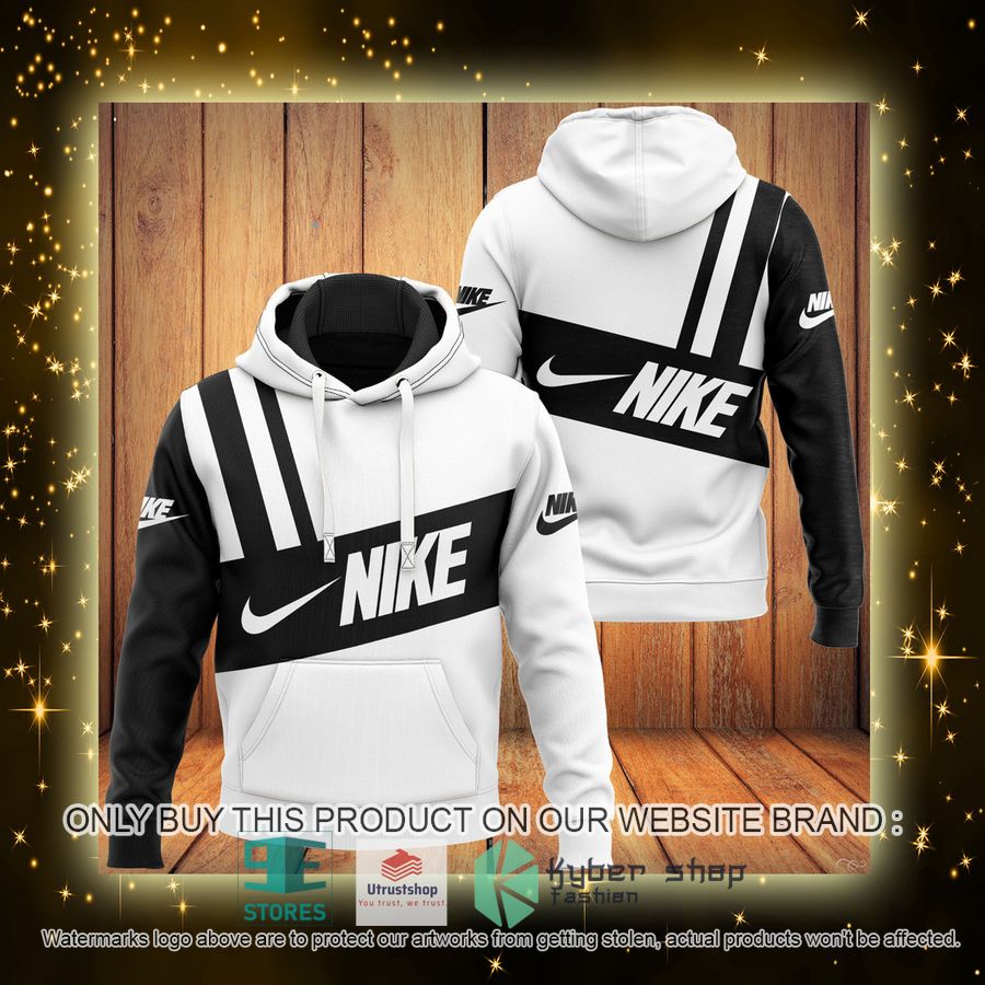 NEW Nike brand white black Full Print Hoodie 4 nike brand white black 3d hoodie 4 28629
