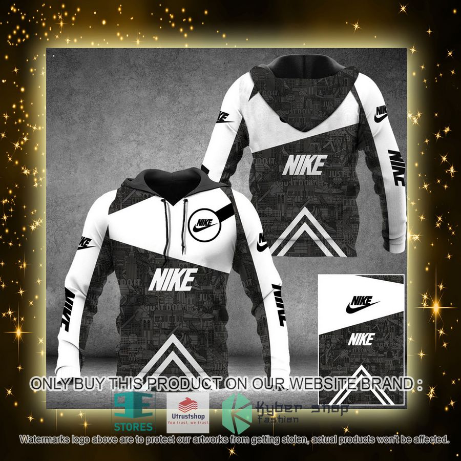 NEW Nike city Just Do It white grey Full Print Hoodie 4 nike city just do it white grey 3d hoodie 4 40018