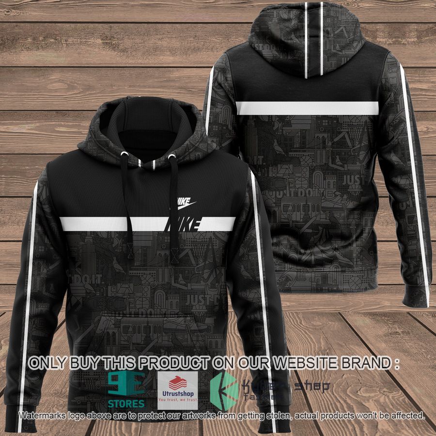 NEW Nike graphic black Full Print Hoodie 1 nike graphic black 3d hoodie 1 73477