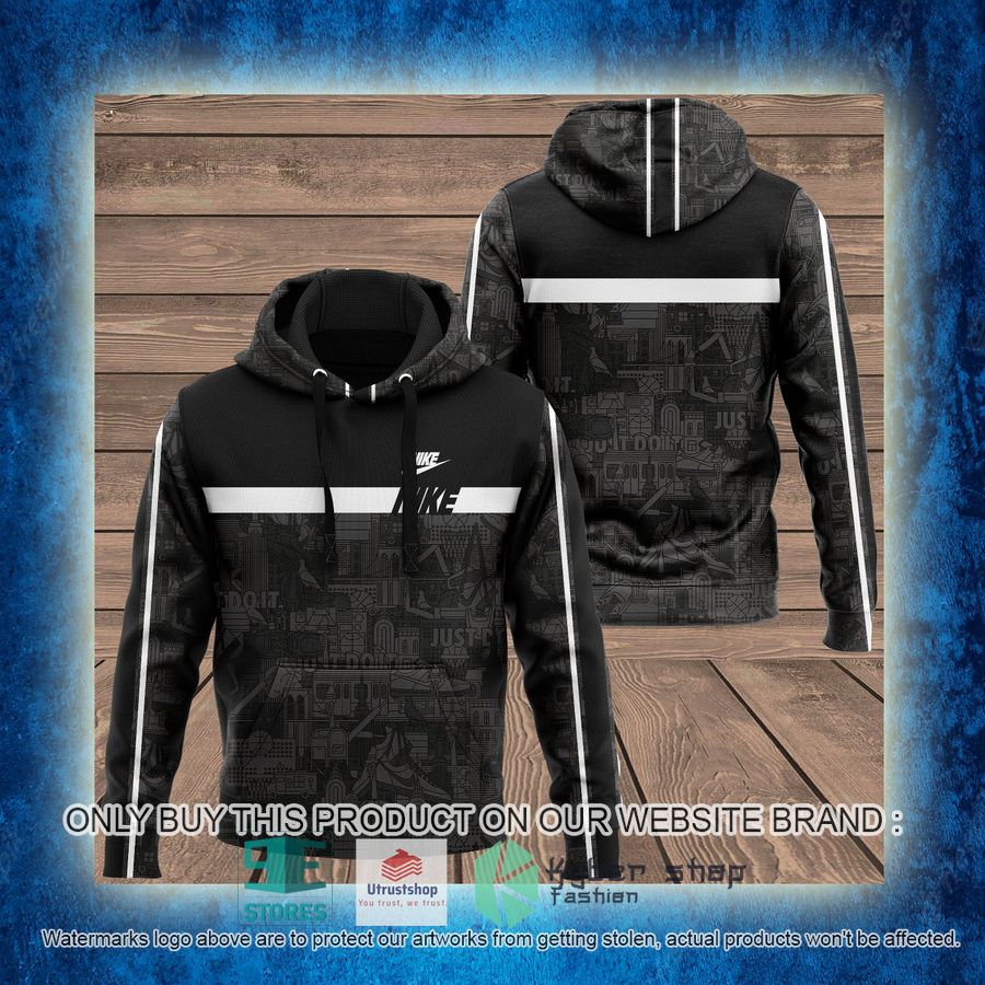 NEW Nike graphic black Full Print Hoodie 3 nike graphic black 3d hoodie 3 21501