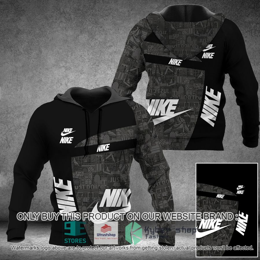 NEW Nike graphic black grey Full Print Hoodie 8 nike graphic black grey 3d hoodie 1 80717