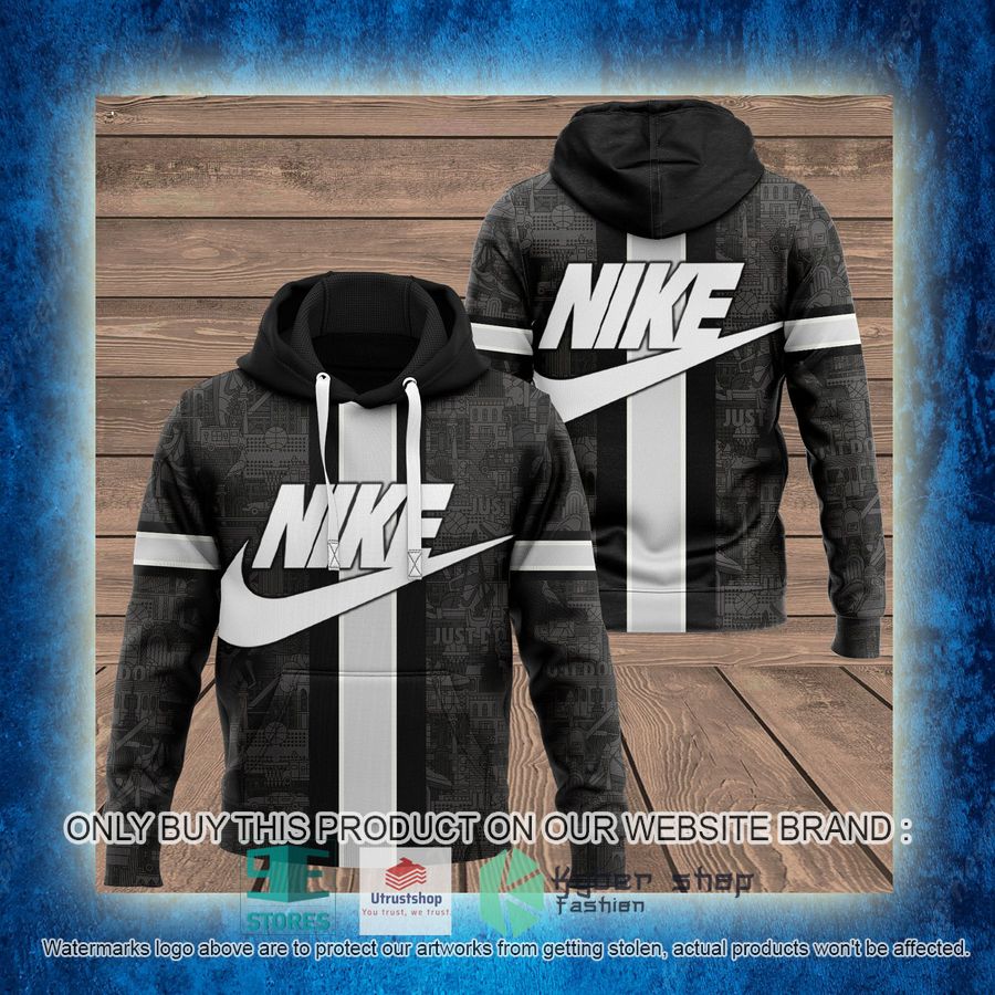 NEW Nike grey white Full Print Hoodie 3 nike grey white 3d hoodie 3 98289