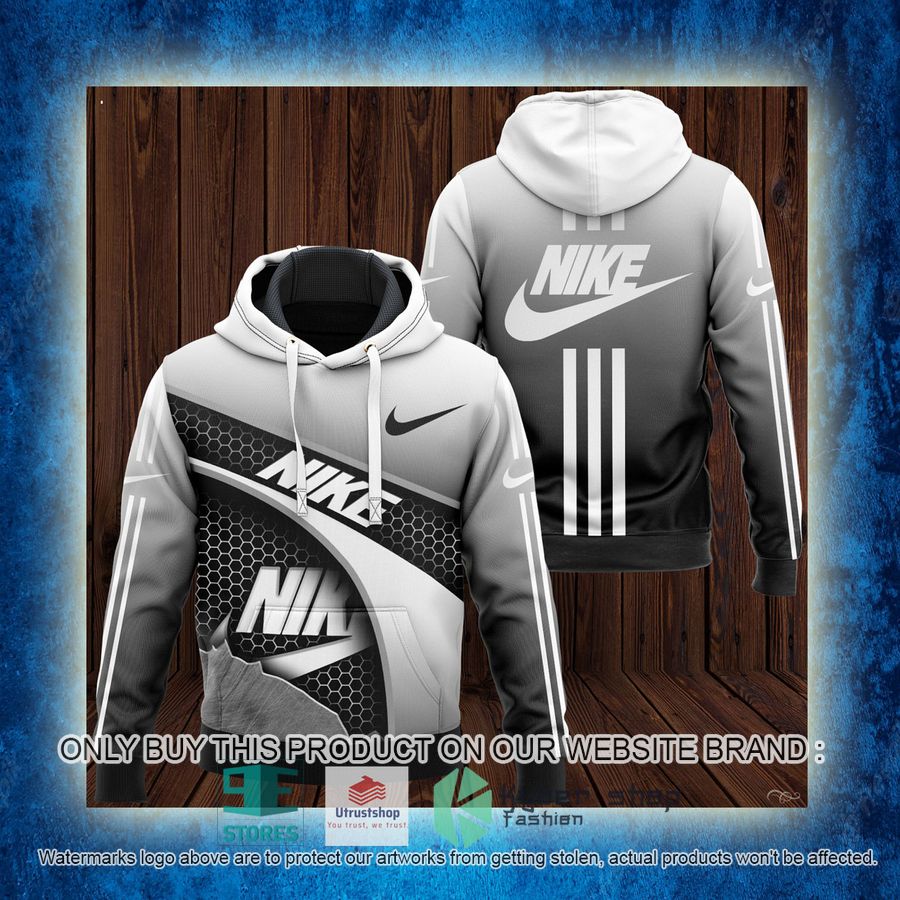 NEW Nike logo grey Full Print Hoodie 3 nike logo grey 3d hoodie 3 91915