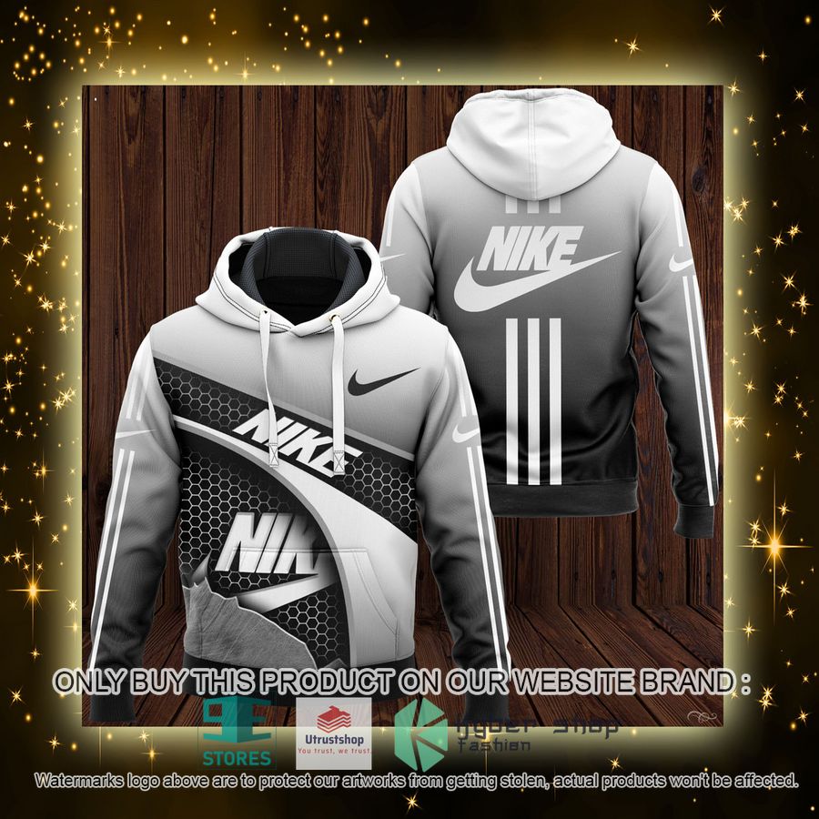 NEW Nike logo grey Full Print Hoodie 4 nike logo grey 3d hoodie 4 9256