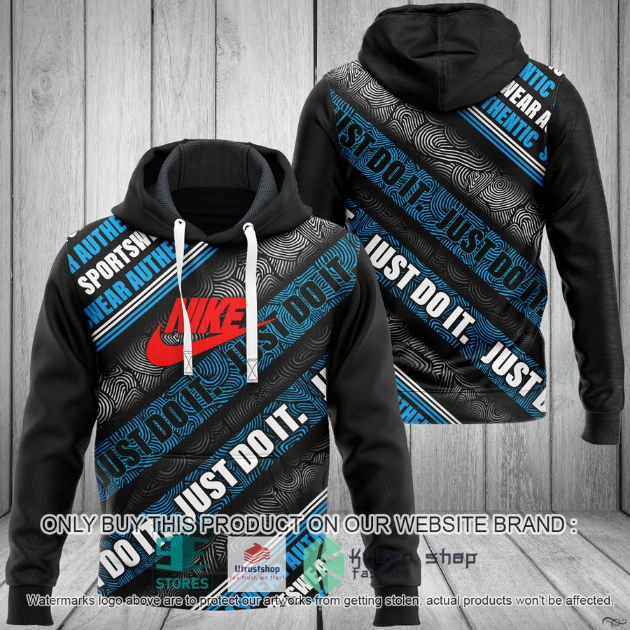 nike logo just do it black blue 3d hoodie 1 61214