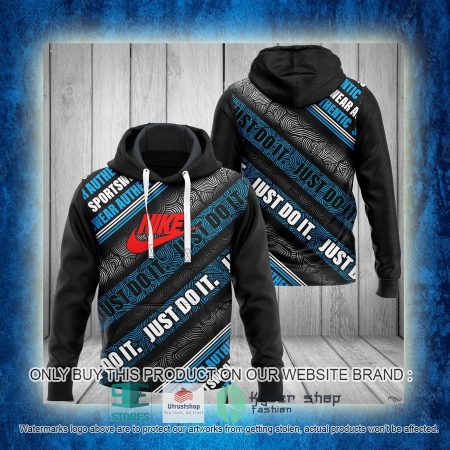 NEW Nike logo Just Do It black blue Full Print Hoodie 3 nike logo just do it black blue 3d hoodie 3 76899