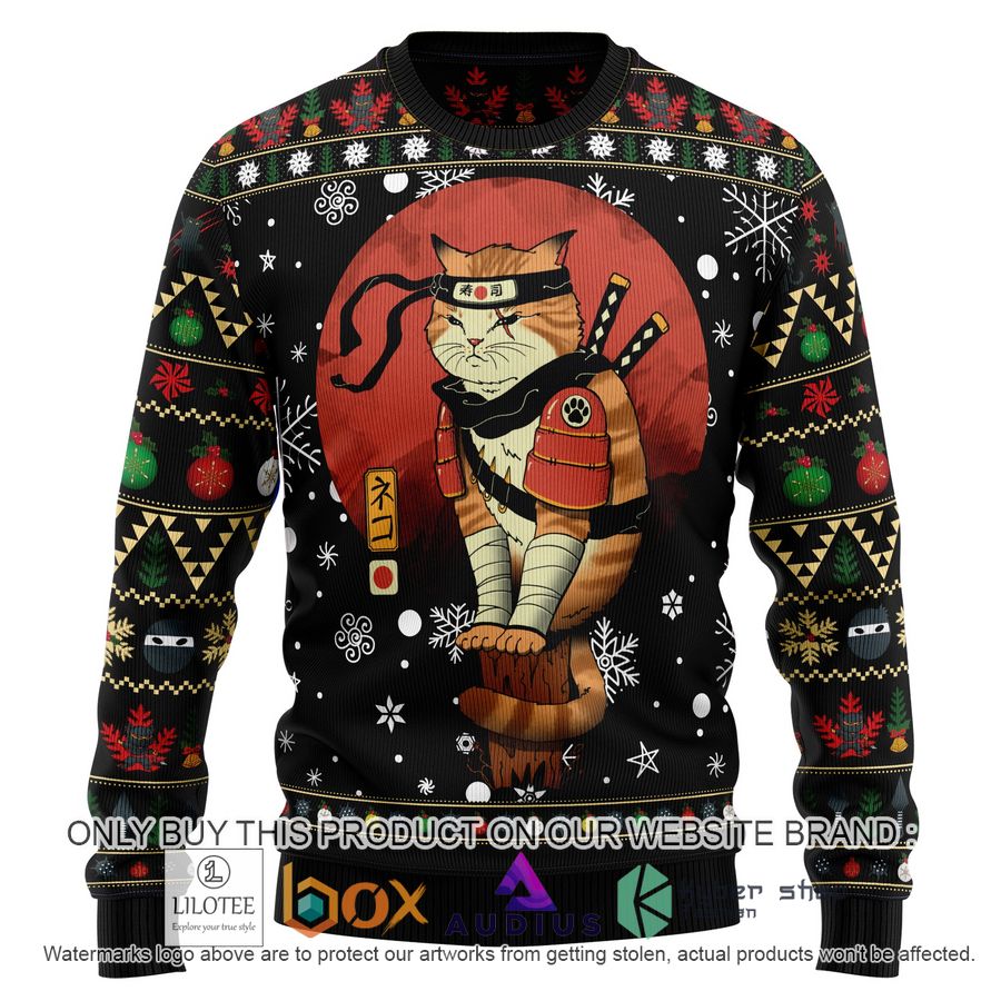 ninja cat ugly christmas sweater 1 58921