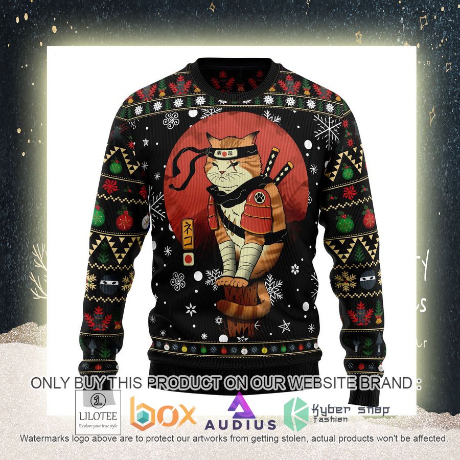 Ninja Cat Ugly Christmas Sweater 10 ninja cat ugly christmas sweater 10 91269