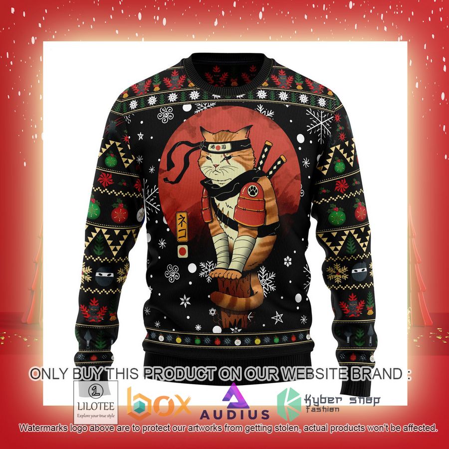 Ninja Cat Ugly Christmas Sweater 12 ninja cat ugly christmas sweater 12 81944